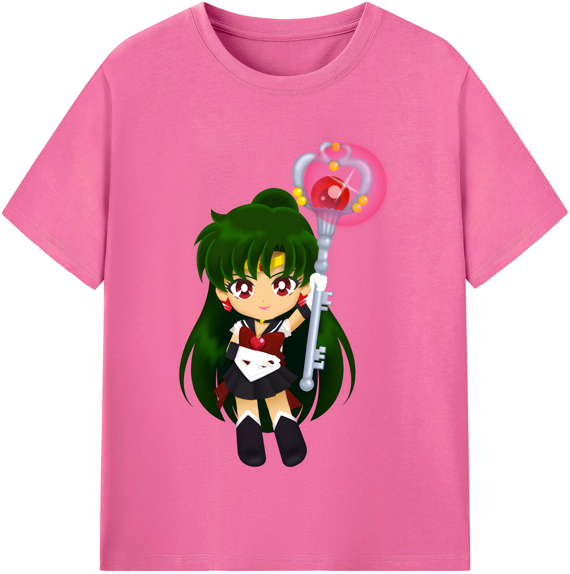 （画像用） 美少女戦士セーラームーン 冥王せつな Sailor Moon Meiou Setsuna レディースカジュアルプリントTシャツ（綿100％）